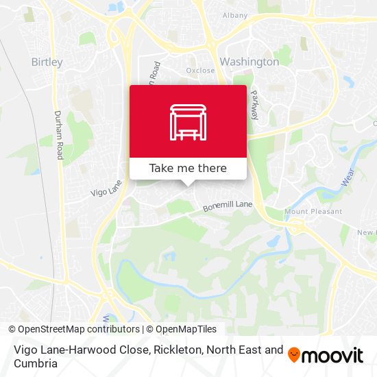 Vigo Lane-Harwood Close, Rickleton map