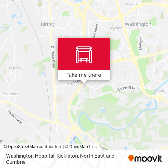 Washington Hospital, Rickleton map