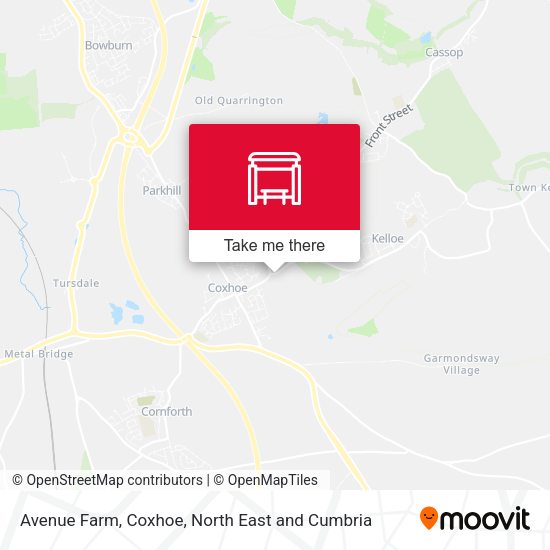 Avenue Farm, Coxhoe map
