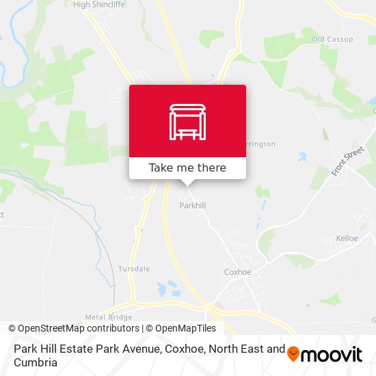 Park Hill Estate Park Avenue, Coxhoe map