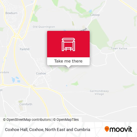 Coxhoe Hall, Coxhoe map