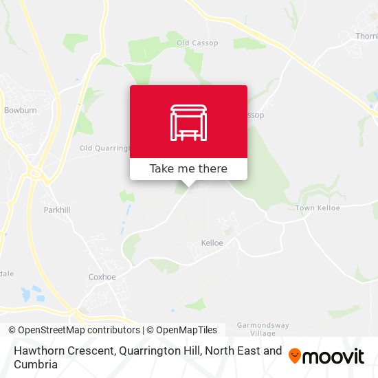 Hawthorn Crescent, Quarrington Hill map