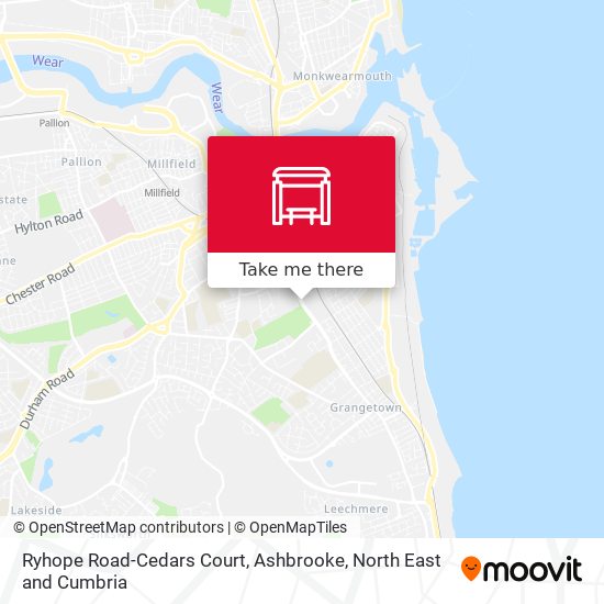 Ryhope Road-Cedars Court, Ashbrooke map
