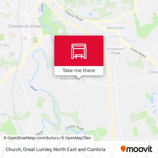 Church, Great Lumley map