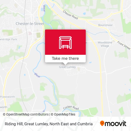 Riding Hill, Great Lumley map