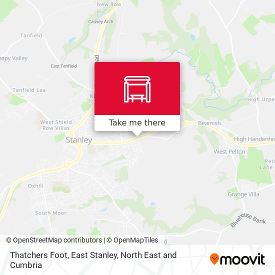 Thatchers Foot, East Stanley map