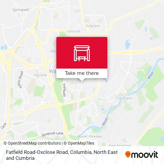 Fatfield Road-Oxclose Road, Columbia map