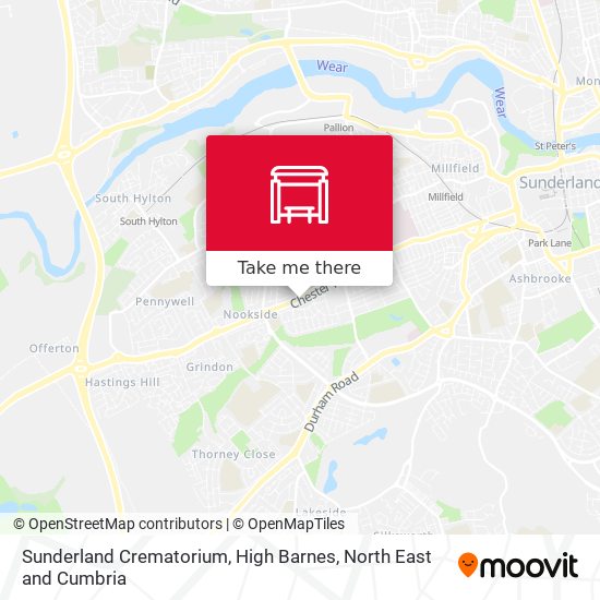 Sunderland Crematorium, High Barnes map