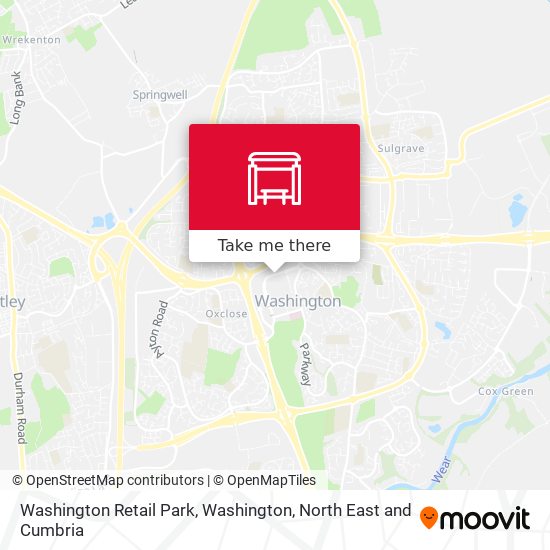 Washington Retail Park, Washington map