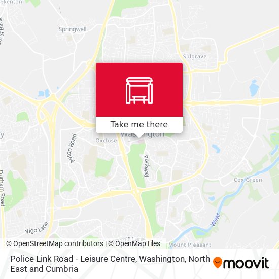 Police Link Road - Leisure Centre, Washington map