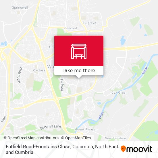Fatfield Road-Fountains Close, Columbia map