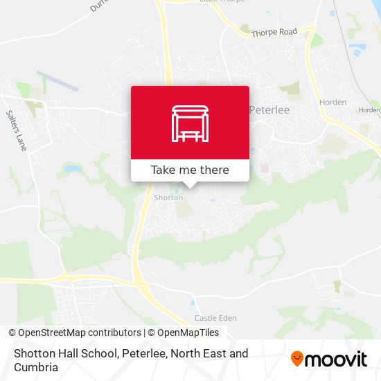 Shotton Hall School, Peterlee map