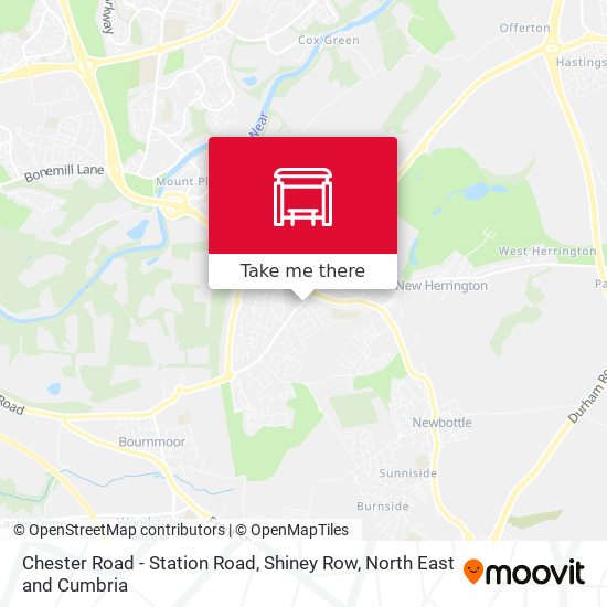 Chester Road - Station Road, Shiney Row map