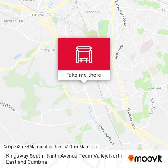 Kingsway South - Ninth Avenue, Team Valley map