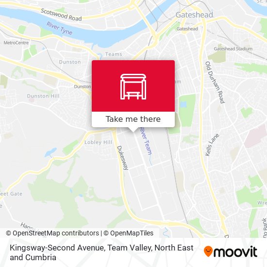 Kingsway-Second Avenue, Team Valley map