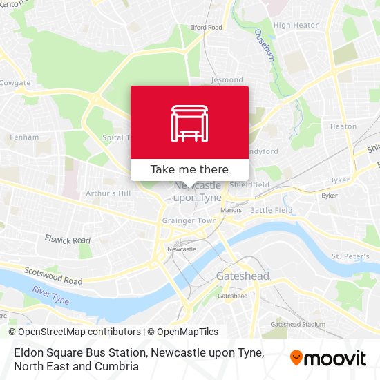 Eldon Square Bus Station, Newcastle upon Tyne map