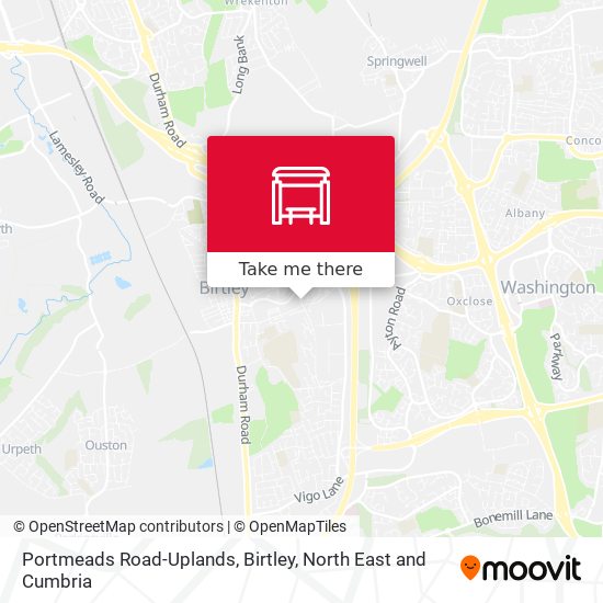 Portmeads Road-Uplands, Birtley map