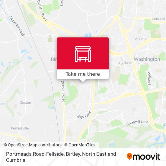 Portmeads Road-Fellside, Birtley map