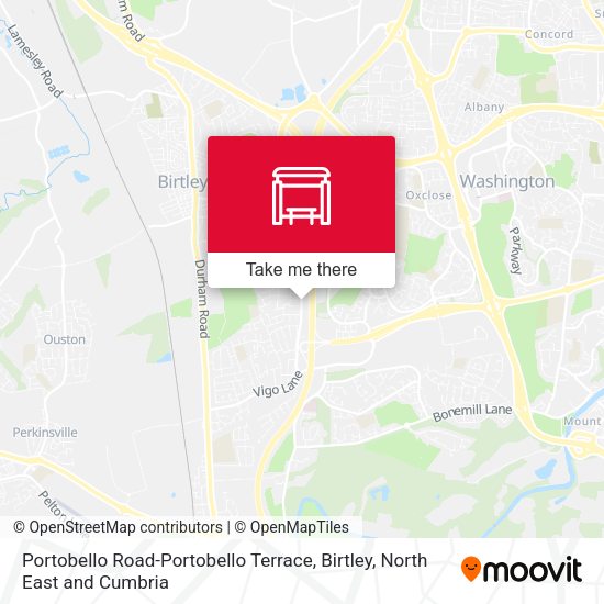 Portobello Road-Portobello Terrace, Birtley map