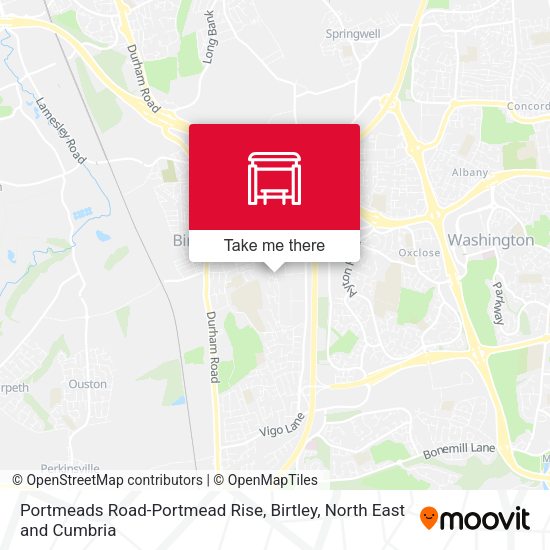 Portmeads Road-Portmead Rise, Birtley map