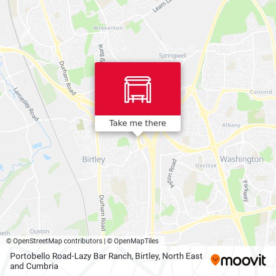 Portobello Road-Lazy Bar Ranch, Birtley map