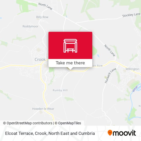 Elcoat Terrace, Crook map