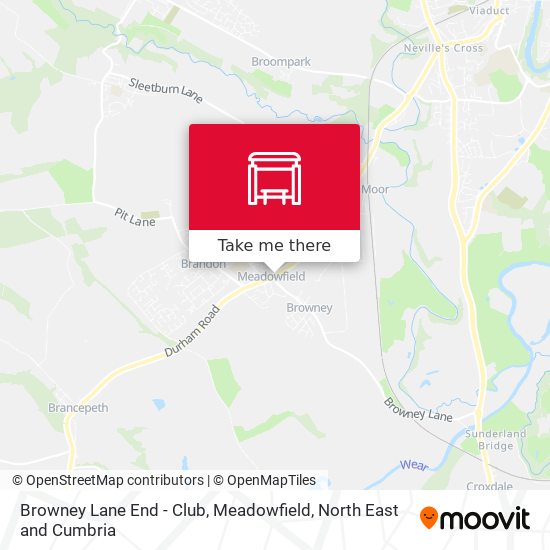 Browney Lane End - Club, Meadowfield map