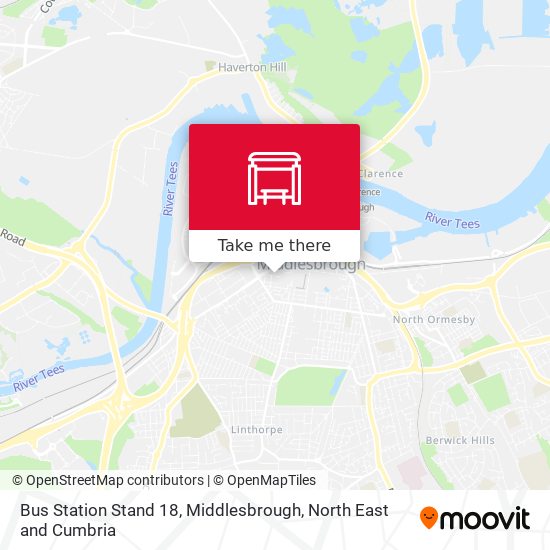 Bus Station Stand 18, Middlesbrough map