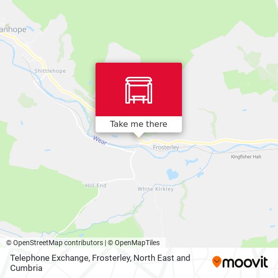 Telephone Exchange, Frosterley map