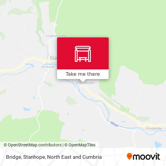 Bridge, Stanhope map