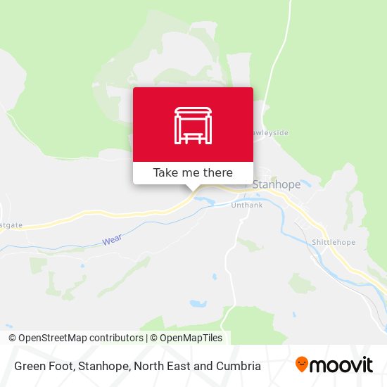 Green Foot, Stanhope map