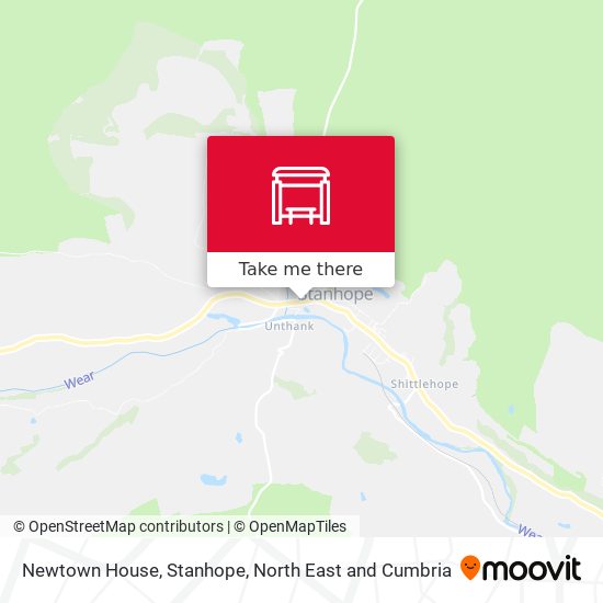 Newtown House, Stanhope map