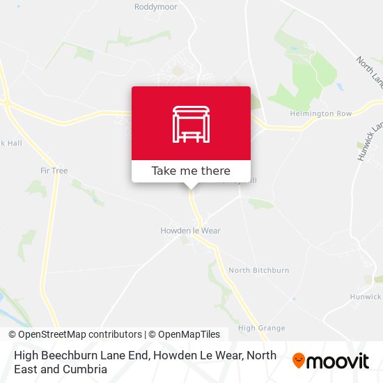 High Beechburn Lane End, Howden Le Wear map
