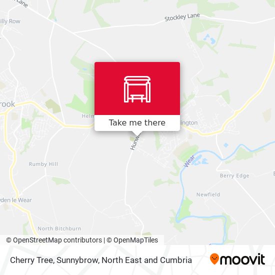 Cherry Tree, Sunnybrow map