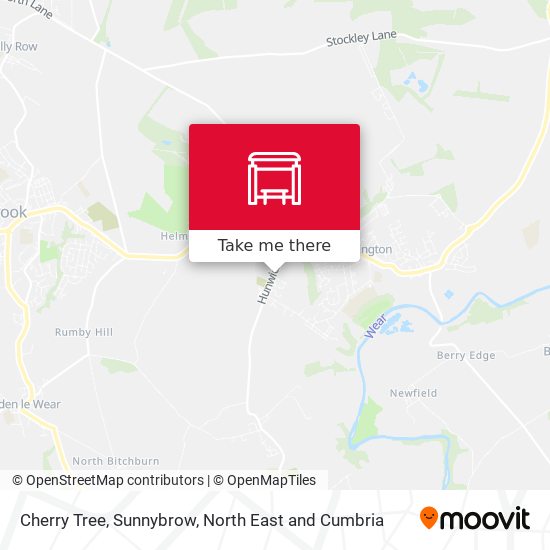 Cherry Tree, Sunnybrow map