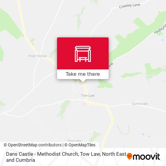 Dans Castle - Methodist Church, Tow Law map
