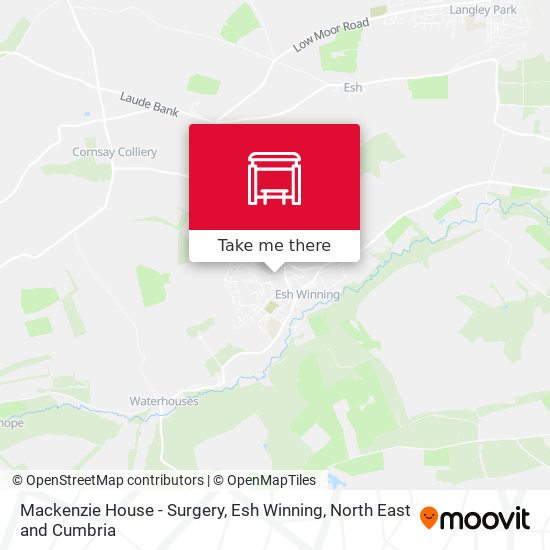 Mackenzie House - Surgery, Esh Winning map