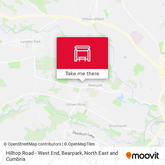 Hilltop Road - West End, Bearpark map