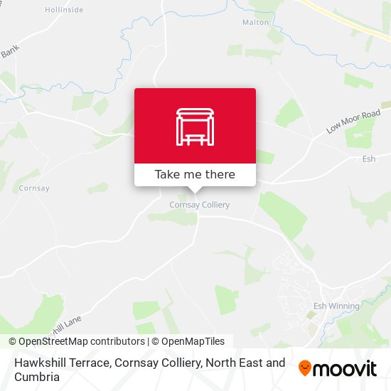 Hawkshill Terrace, Cornsay Colliery map