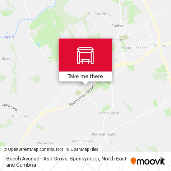 Beech Avenue - Ash Grove, Spennymoor map