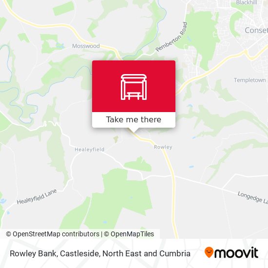 Rowley Bank, Castleside map