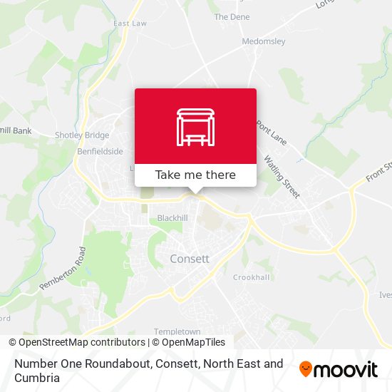 Number One Roundabout, Consett map