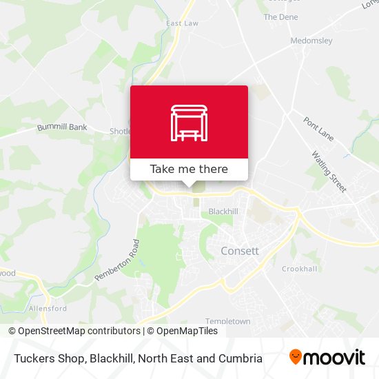 Tuckers Shop, Blackhill map