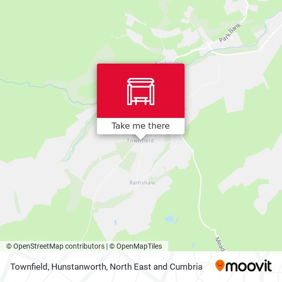 Townfield, Hunstanworth map