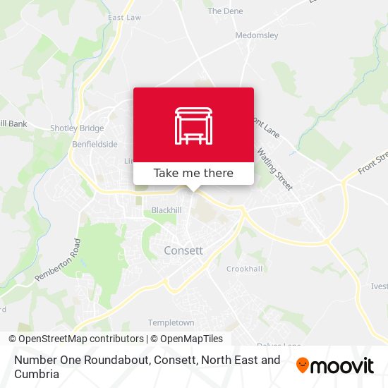 Number One Roundabout, Consett map