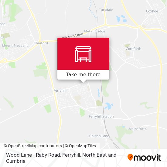 Wood Lane - Raby Road, Ferryhill map