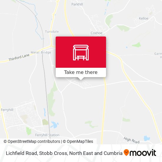 Lichfield Road, Stobb Cross map