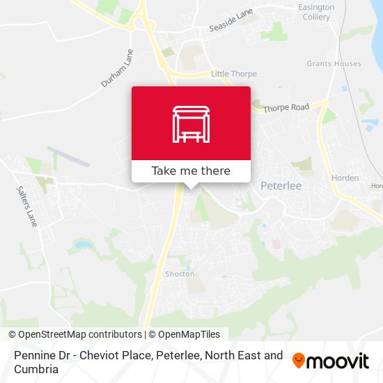 Pennine Dr - Cheviot Place, Peterlee map