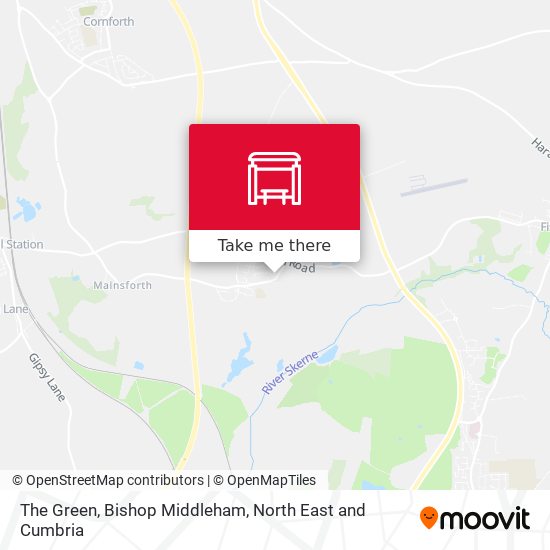 The Green, Bishop Middleham map