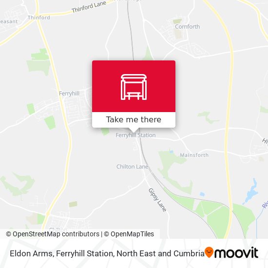 Eldon Arms, Ferryhill Station map